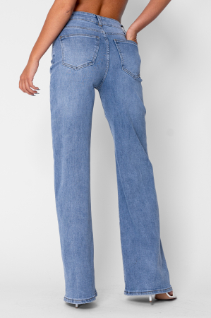 Blue denim wide leg jeans [4]