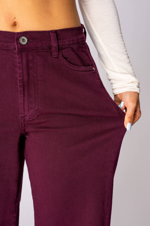 Blugi elastici largi Burgundy [3]