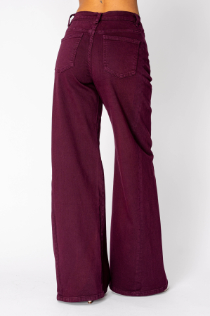 Blugi elastici largi Burgundy [2]