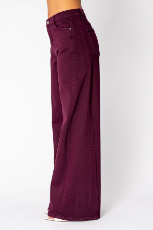 Blugi elastici largi Burgundy [4]