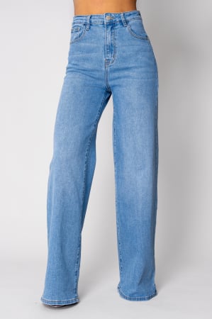 NOUTATI - Blugi elastici largi Light Blue