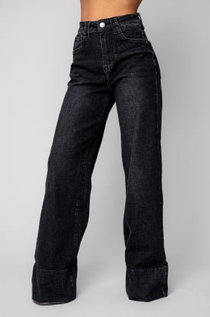 Femei - Blugi elastici largi Black