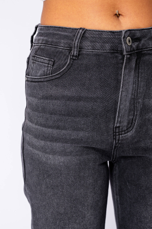 Black denim wide leg jeans [5]