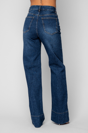 Blugi elastici largi Dark Blue  [2]