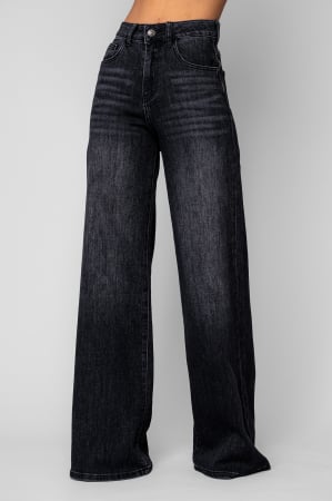 Femei - Blugi elastici largi Black