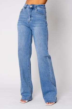 NOUTATI - Blugi elastici largi Blue