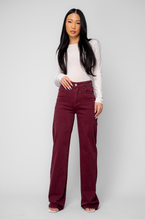 Blugi lungi regular Burgundy [3]