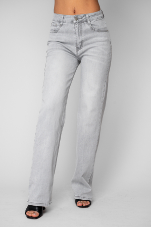 WOMEN - Light Grey regular fit stretch jeans