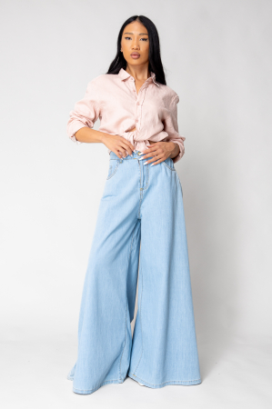 FEMEI - Blugi foarte largi din denim Light Blue