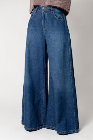 FEMEI - Blugi foarte largi din denim Dark Blue