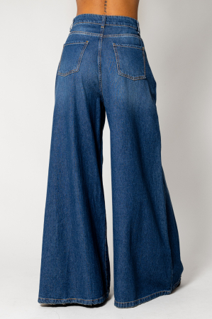 Khaki denim wide leg jeans - Copie [2]