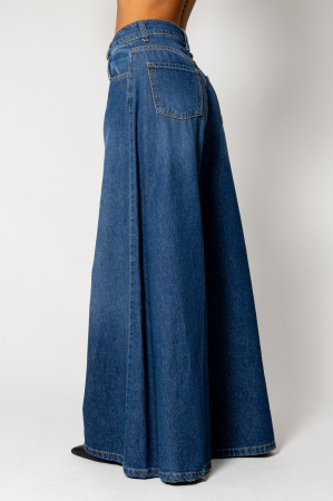 Khaki denim wide leg jeans - Copie [1]