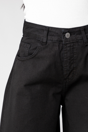 Black denim wide leg jeans [4]