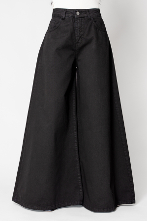 Black denim wide leg jeans [3]