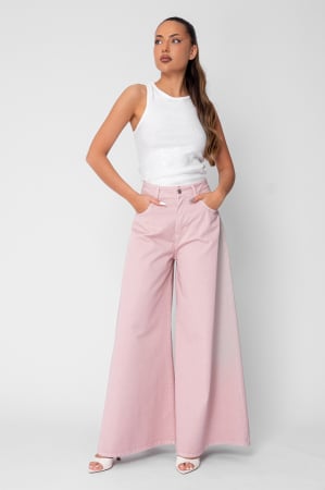 Blugi - Rose denim wide leg jeans