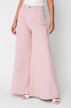 Rose denim wide leg jeans [1]