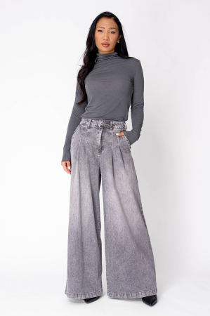 Blugi largi cu pense Grey [3]