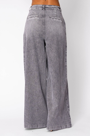 Blugi largi cu pense Grey [2]