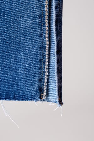 Wide-leg jeans with rhinestones in Blue denim [3]