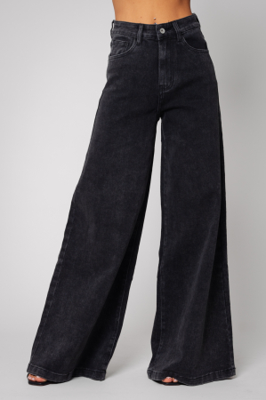 FEMEI - Blugi elastic largi din denim Black