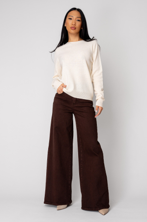 Brown denim wide leg jeans [3]