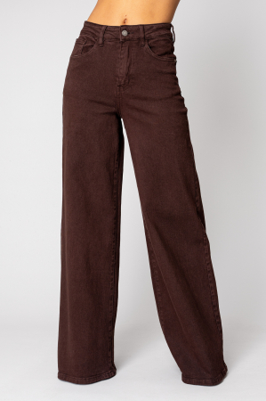 NEW - Brown denim wide leg jeans