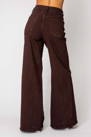 Brown denim wide leg jeans [2]