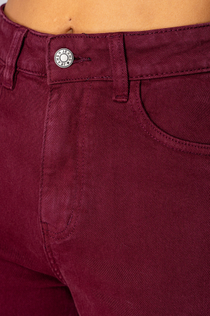 Burgundy denim wide leg jeans [3]
