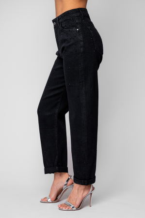 Blugi lungi cu strasuri Black [1]