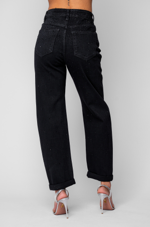 Blugi lungi cu strasuri Black [2]