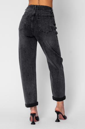Dark Grey rhinestone long jeans [4]
