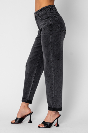 Dark Grey rhinestone long jeans [3]