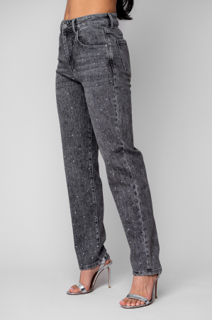 Blugi lungi cu strasuri Grey Anthracite [1]
