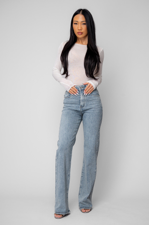 Light Blue rhinestone long jeans - Copie [4]