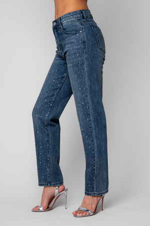 Blugi lungi cu strasuri Blue [1]