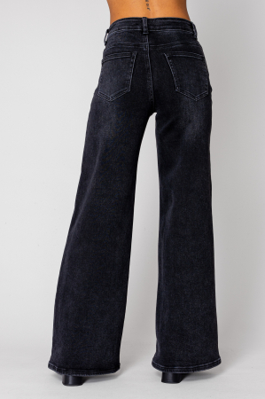 Black denim long jeans [2]