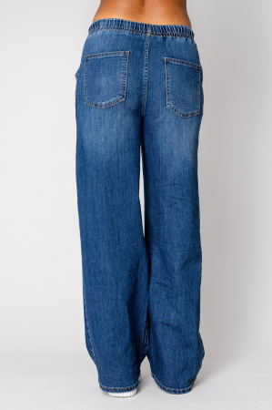 Long denim jeans with elastic Blue [2]