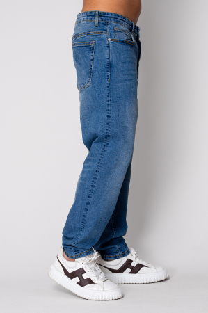 Regular Stretchy Long Jeans Dark Blue [1]