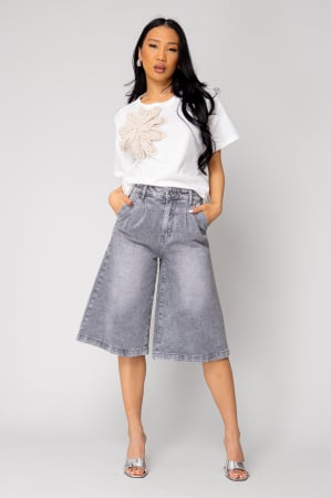 Blugi Elastici Largi 3/4 Light Grey [0]