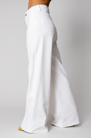 Blugi - Blugi elastici lungi largi din denim White