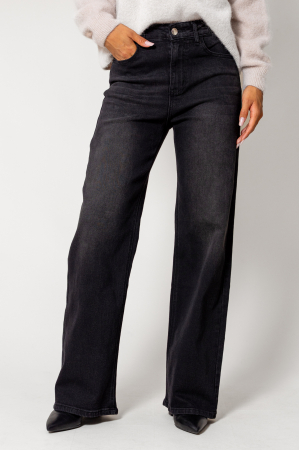 NOUTATI - Blugi lungi regular din denim Black