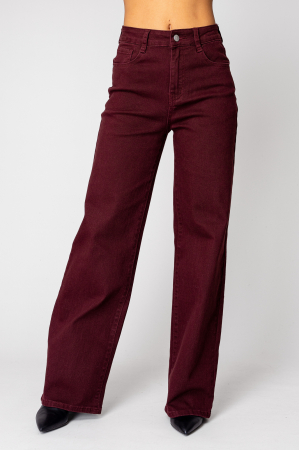 NEW - Regular long denim jeans Burgundy