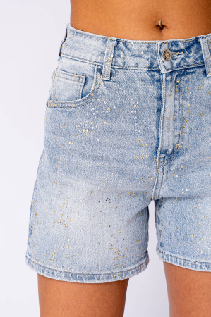 Blue rhinestone cropped jeans [6]
