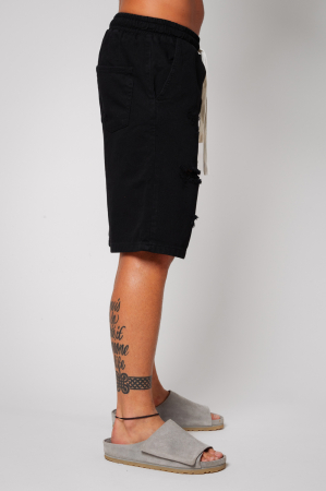 Blugi scurti rupti Black [1]