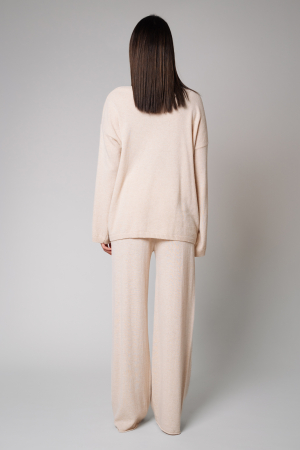 Set Lorelle Wool and Cashmere Sweater and Long Pants Beige I [3]