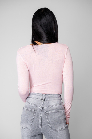 Bluza subtire din mix de casmir Light Pink [2]