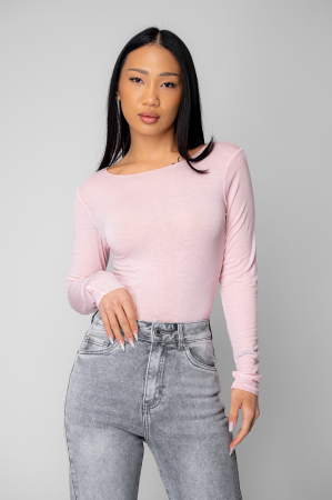 Femei - Bluza subtire din mix de casmir Light Pink