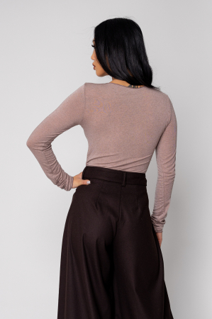 Bluza subtire din mix de casmir Light Brown [2]