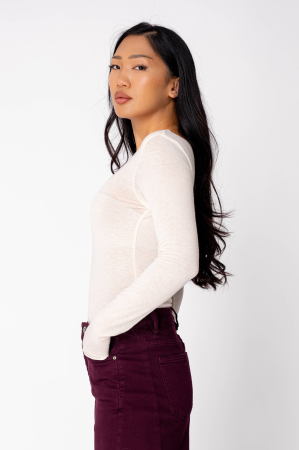 Thin cashmere blend blouse  Light Yellow [1]