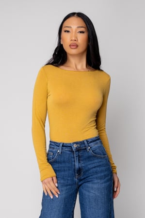 Femei - Bluza subtire din mix de casmir Mustard